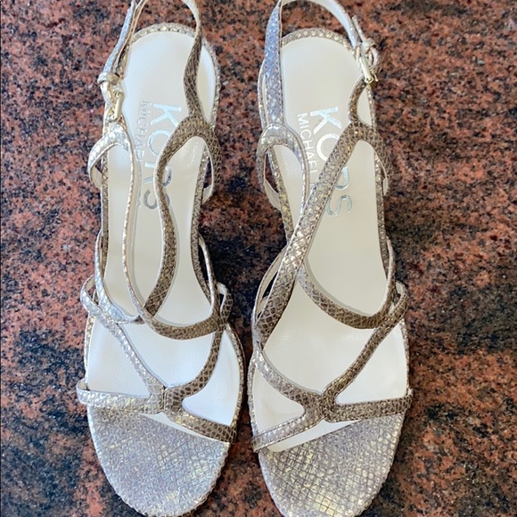 Michael Kors Gold Snake Strappy Sandals sz 8 - Picture 2 of 5